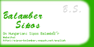 balamber sipos business card